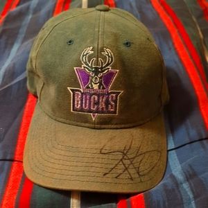 Vintage Milwaukee Bucks Cap Autographed by Tim Thomas